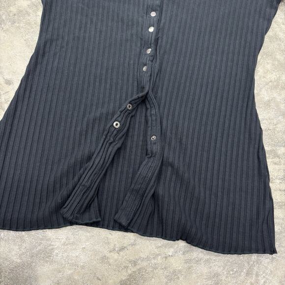 Anthropologie Ribbed Black Snap Front Button Up Cardigan Womens Medium - Picture 4 of 9